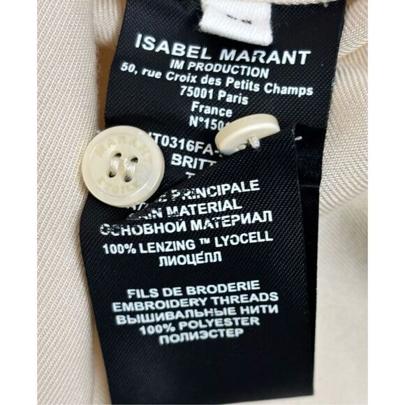 Isabel Marant Étoile Britten Blouse In Ecru Cotton With Embroidery NWT Size 38/ - Picture 15 of 15